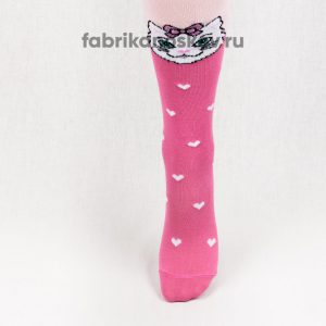 Детские колготки с изображением кошечки с бантиком