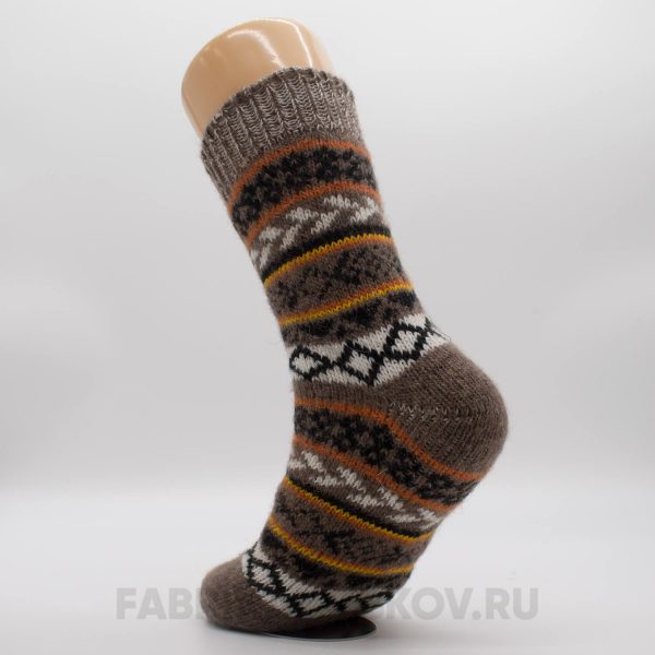 Женские шерстяные носки с полосками и орниментом