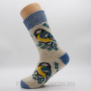 Шерстяные мужские носки со снегирем