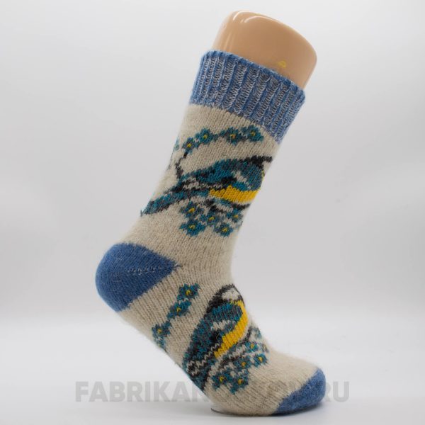 Шерстяные мужские носки со снегирем Шерстяные мужские носки со снегирем