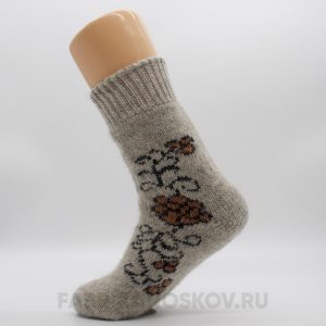 Женские шерстяные носки с розами