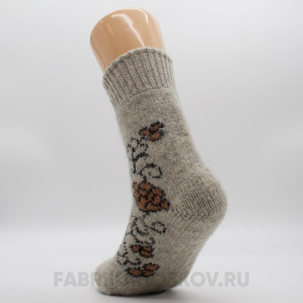Женские шерстяные носки с розами Женские шерстяные носки с розами