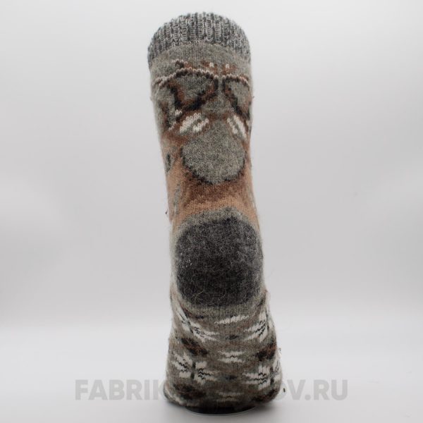 Мужские шерстяные носки с оленем и орнаментом Мужские шерстяные носки с оленем и орнаментом