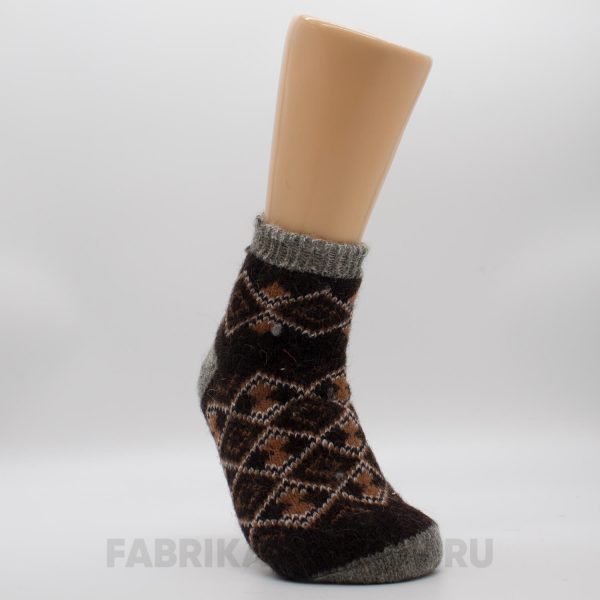 Короткие шерстяные мужские носки в ромбик Короткие шерстяные мужские носки в ромбик