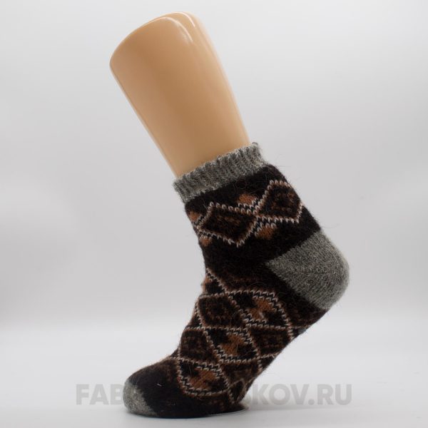 Короткие шерстяные мужские носки в ромбик Короткие шерстяные мужские носки в ромбик