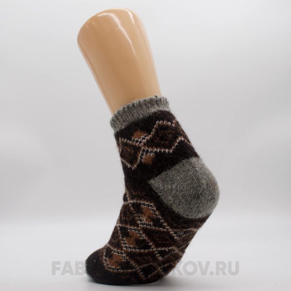 Короткие шерстяные мужские носки в ромбик Короткие шерстяные мужские носки в ромбик