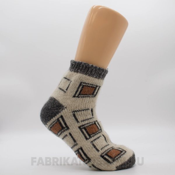 Мужские короткие шерстяные носки с квадратами Мужские короткие шерстяные носки с квадратами
