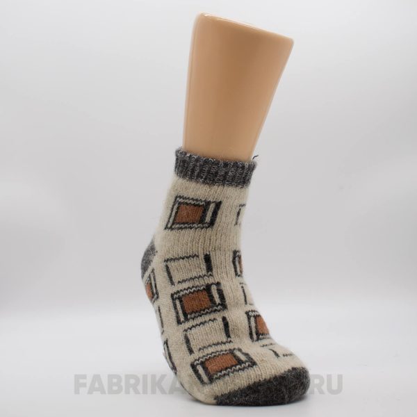 Мужские короткие шерстяные носки с квадратами Мужские короткие шерстяные носки с квадратами