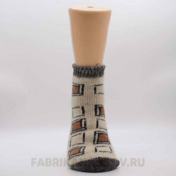 Мужские короткие шерстяные носки с квадратами Мужские короткие шерстяные носки с квадратами