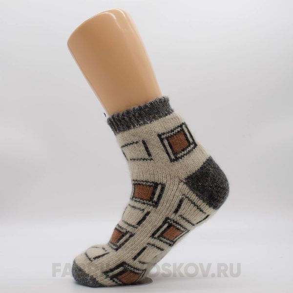 Мужские короткие шерстяные носки с квадратами Мужские короткие шерстяные носки с квадратами