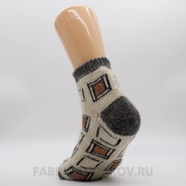 Мужские короткие шерстяные носки с квадратами Мужские короткие шерстяные носки с квадратами