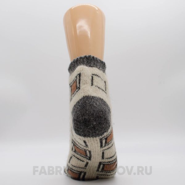 Мужские короткие шерстяные носки с квадратами Мужские короткие шерстяные носки с квадратами