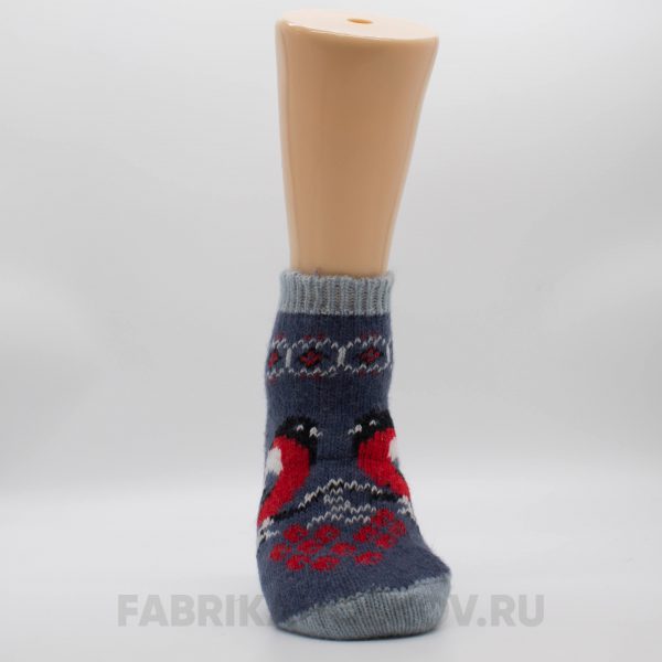 Женские короткие шерстяные носки со снегирем