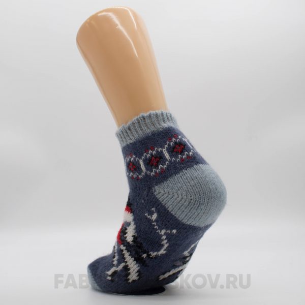 Женские короткие шерстяные носки со снегирем