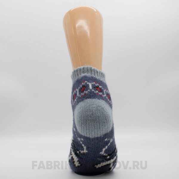 Женские короткие шерстяные носки со снегирем