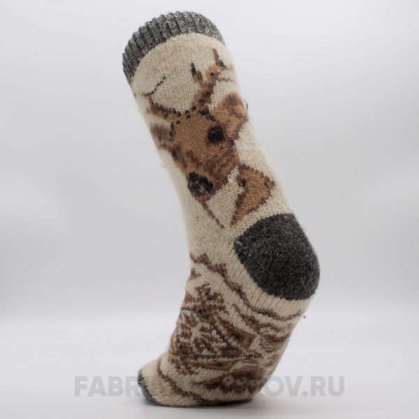 Мужские длинные шерстяные носки с оленем
