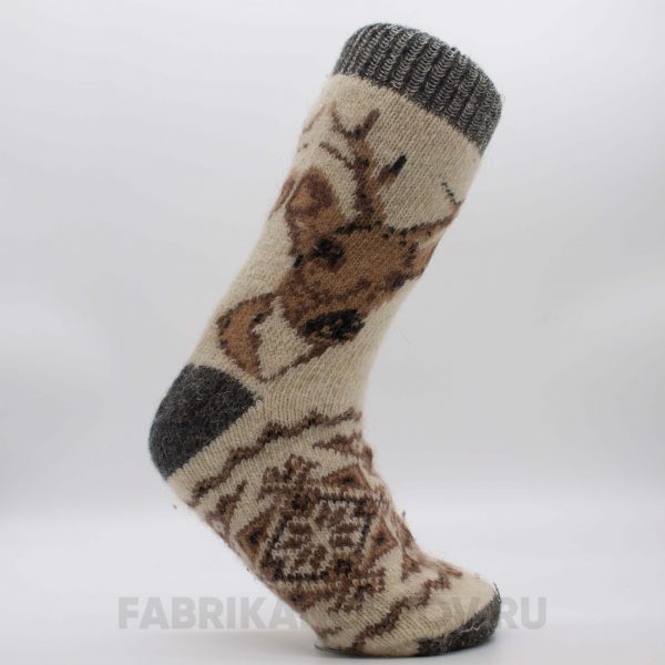 Мужские длинные шерстяные носки с оленем