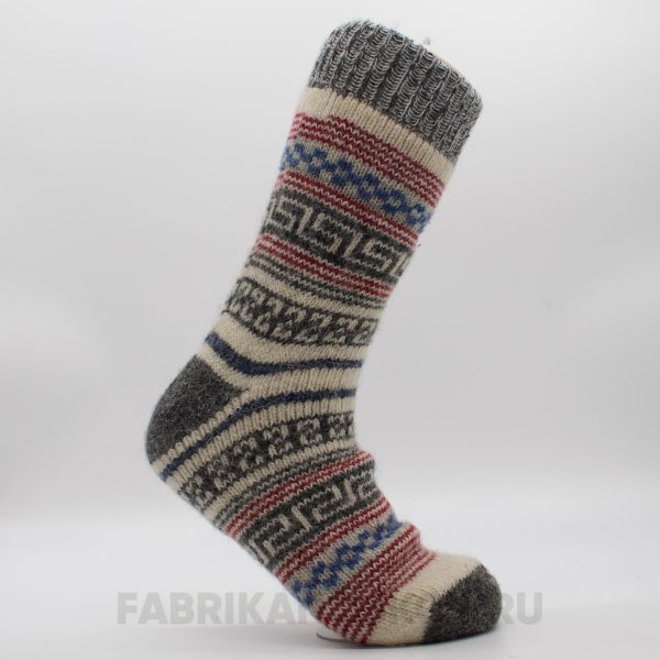 Мужские длинные шерстяные носки с полосками