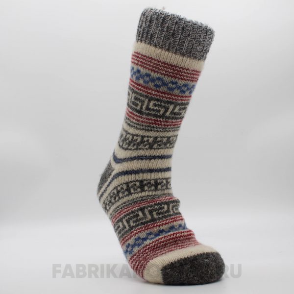 Мужские длинные шерстяные носки с полосками