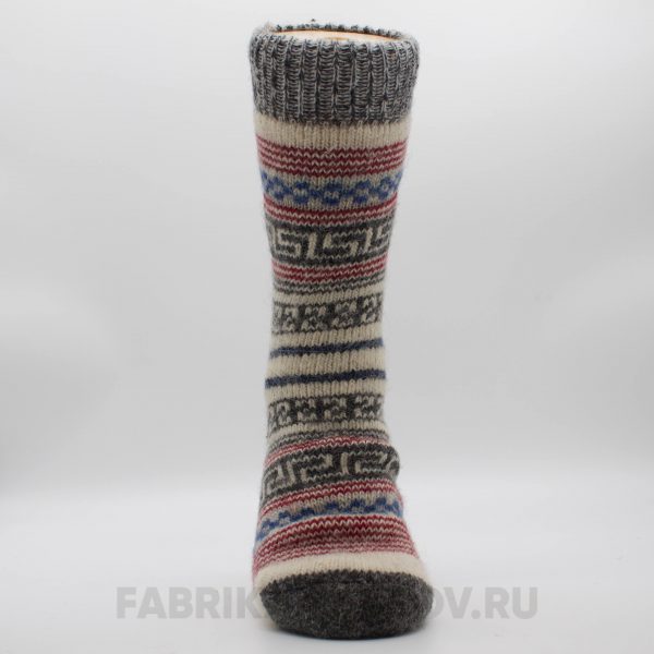 Мужские длинные шерстяные носки с полосками