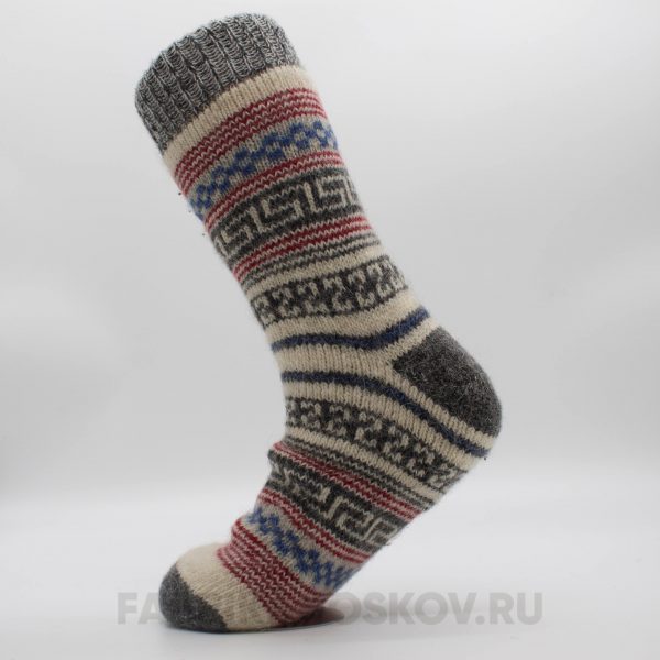 Мужские длинные шерстяные носки с полосками