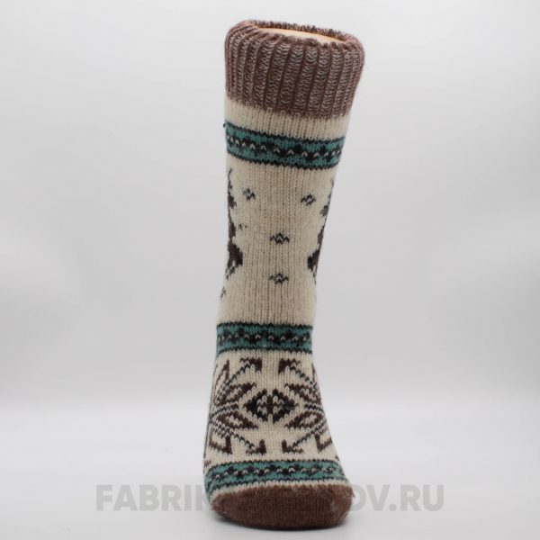 Мужские длинные шерстяные носки с оленем и снежинкой