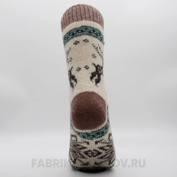 Мужские длинные шерстяные носки с оленем и снежинкой