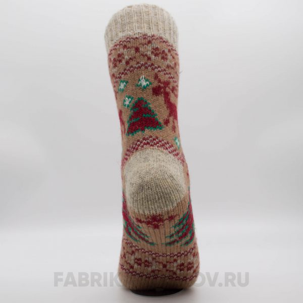 Женские шерстяные носки с оленями и елками Женские шерстяные носки с оленями и елками