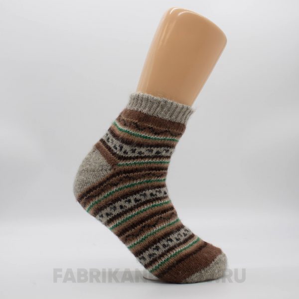 Мужские короткие шерстяные носки с полосами