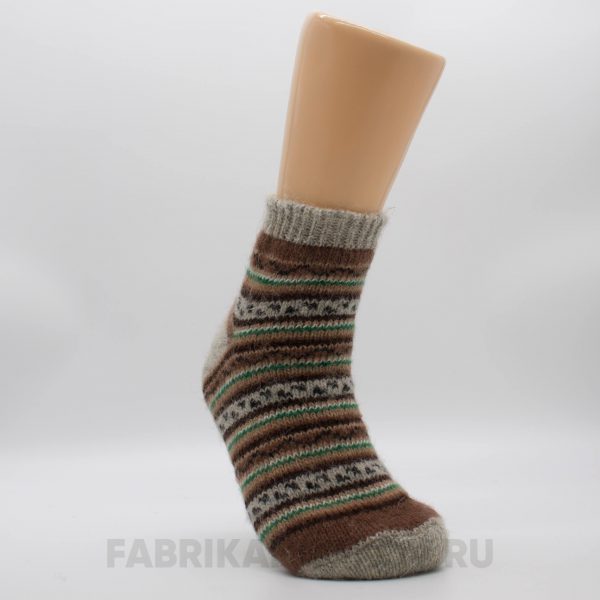 Мужские короткие шерстяные носки с полосами