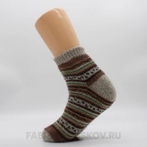 Мужские короткие шерстяные носки с полосами