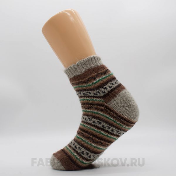 Мужские короткие шерстяные носки с полосами