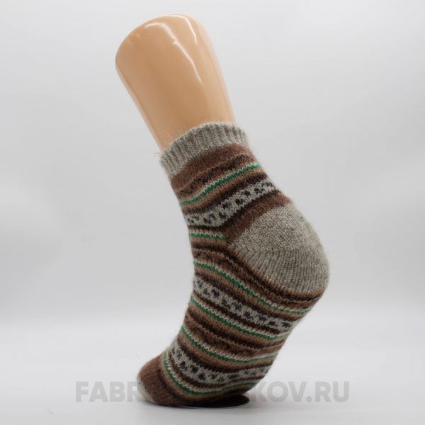 Мужские короткие шерстяные носки с полосами