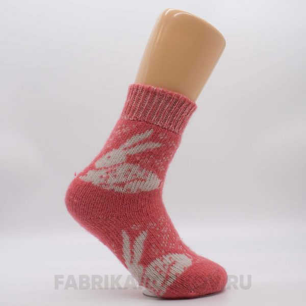 Женские короткие шерстяные носки с зайцами Женские короткие шерстяные носки с зайцами