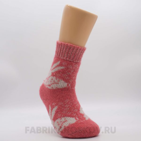 Женские короткие шерстяные носки с зайцами Женские короткие шерстяные носки с зайцами