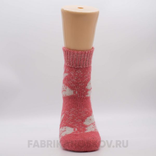 Женские короткие шерстяные носки с зайцами Женские короткие шерстяные носки с зайцами