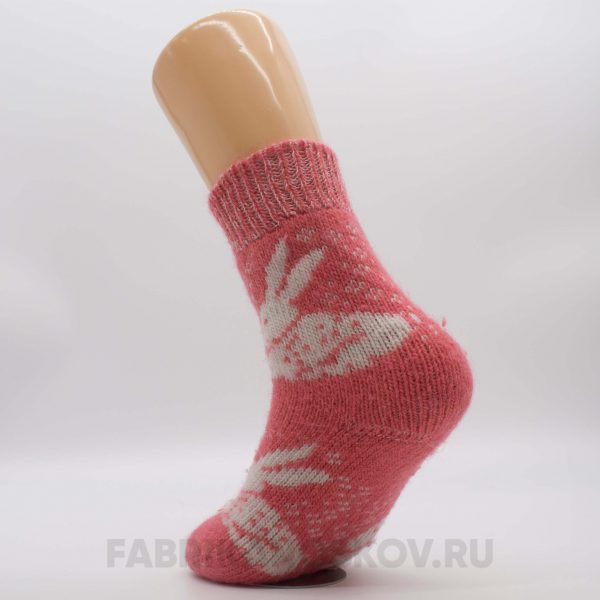 Женские короткие шерстяные носки с зайцами Женские короткие шерстяные носки с зайцами