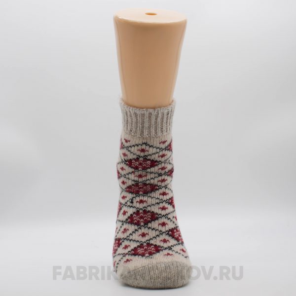 Женские короткие шерстяные носки в ромбик Женские короткие шерстяные носки в ромбик
