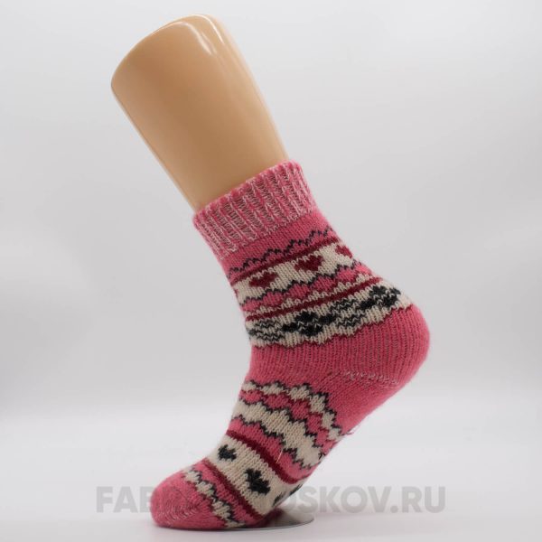 Женские короткие шерстяные носки с сердечками Женские короткие шерстяные носки с сердечками
