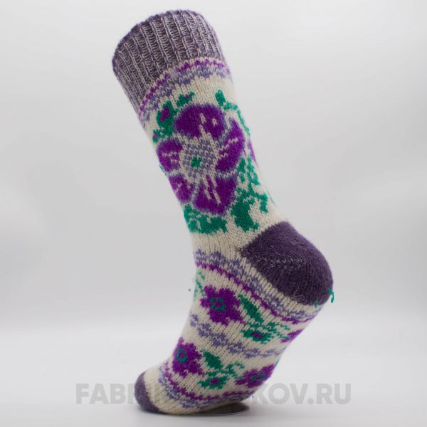 Женские длинные шерстяные носки с цветами