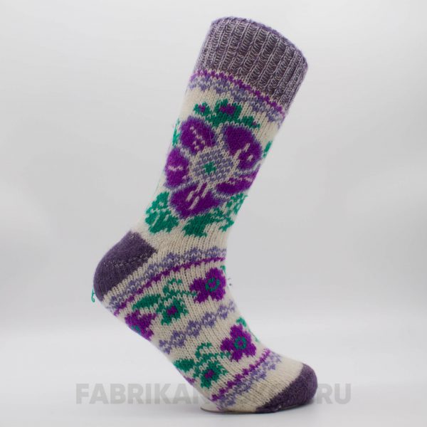 Женские длинные шерстяные носки с цветами