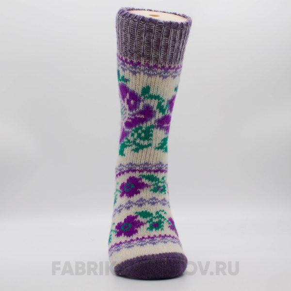 Женские длинные шерстяные носки с цветами