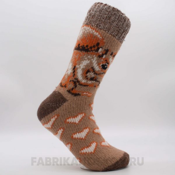 Женские длинные шерстяные носки с белкой Женские длинные шерстяные носки с белкой