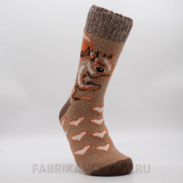 Женские длинные шерстяные носки с белкой Женские длинные шерстяные носки с белкой