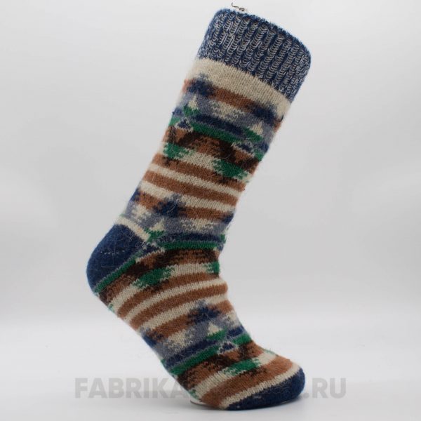 Мужские шерстяные носки с полосками и ромбами