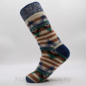 Мужские шерстяные носки с полосками и ромбами