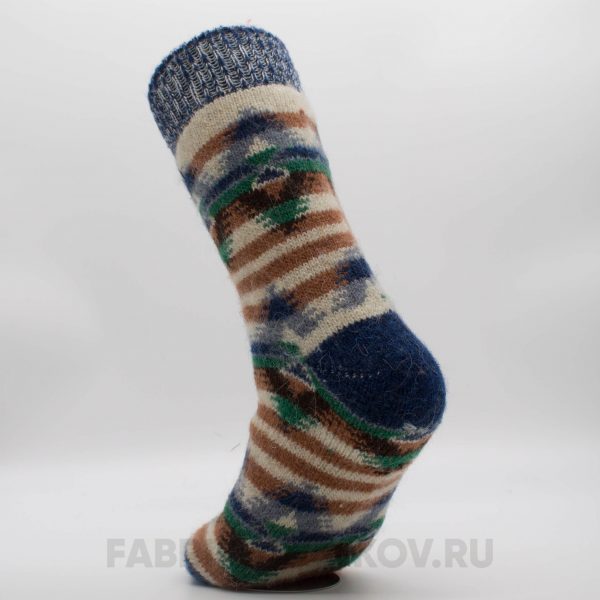 Мужские шерстяные носки с полосками и ромбами