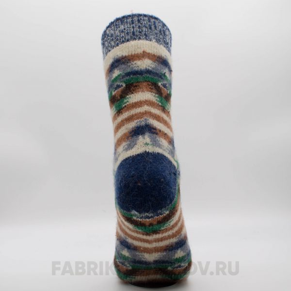 Мужские шерстяные носки с полосками и ромбами