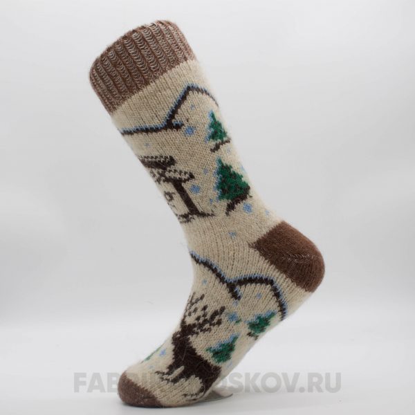 Мужские шерстяные носки с домом и лесом