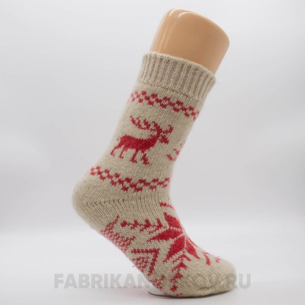 Женские длинные шерстяные носки с оленем с снежинкой Женские длинные шерстяные носки с оленем с снежинкой